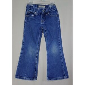 Arizona Jean Co Girls Size 4 Blue Denim Flared Jeans Medium Wash Slim Cotton